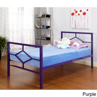 K And B Furniture Co Inc Metal Twin Bed Purple Size Twin