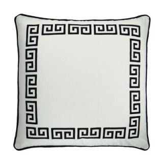 NECTARmodern Greek Key Embroidered Throw Pillow 1002 Color White/Black