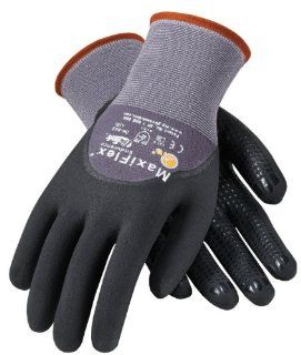 ATG 34 845/M MaxiFlex Endurance   Nylon, Micro Foam Nitrile 3/4 Grip Gloves   Black/Gray   Medium   12 Pair Per Pack   Work Gloves  