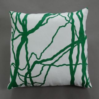 Dermond Peterson Flora Vine Pillow VINE Color Forest Green on White Linen
