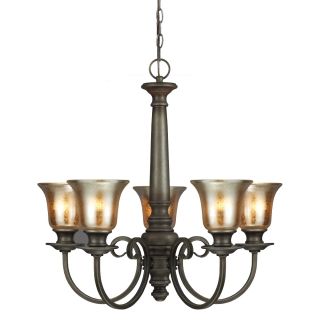 Blayne 5 light Platinum Oak Spindle Chandelier