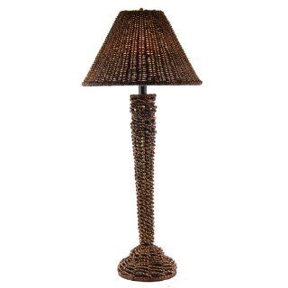 Natural Light Woven Rope Table Lamp with Matching Shade   Wicker Lamps  