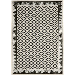 Safavieh Hand woven Moroccan Dhurrie Ivory/ Black Wool Rug (5 X 8)
