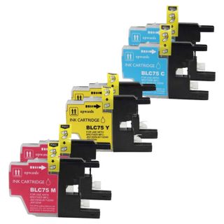 Brother Lc75 Cyan, Yellow, Magenta Compatible Ink Cartridge (remanufactured) (pack Of 6)