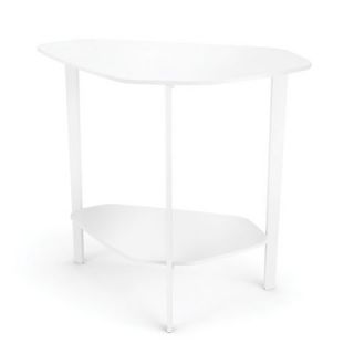 BDI USA Spar Faceted End Table 1657 B/GRY / 1657 W/W Finish White Top, Shelf