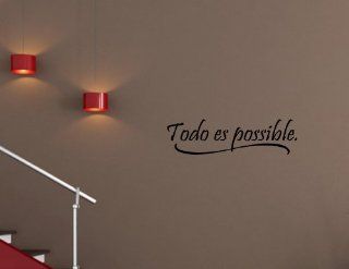 Spanish Vinyl wall quotes Espanol Todo es possible   Wall Decor Stickers