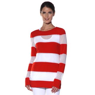 Womens Monte Carlo Red/ White Nautical Striped Top