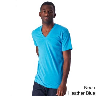 American Apparel American Apparel Unisex Poly cotton Short Sleeve V neck Blue Size XS