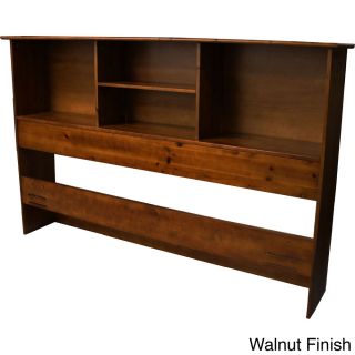 Epicfurnishings Scandinavia Solid Wood Bookcase Headboard Walnut Size Queen
