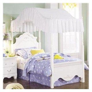 4083A Diana Twin Canopy Bed with Graceful Canopy Bun Feet and Carved Wood Detailing in Cottage Home & Kitchen