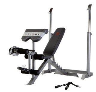 Marcy Classic MCB 849 Mid Size Bench with Rack  Adjustable Weight Benches  Sports & Outdoors