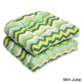 Pillow Perfect Panama Wave Wicker Seat Outdoor Cushions (set Of 2)
