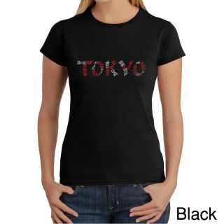 Los Angeles Pop Art Los Angeles Pop Art Womens Tokyo Cities T shirt Black Size M (8  10)