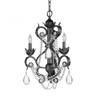 Winslow Dark Rust 3 light Chandelier With Crystal Accents