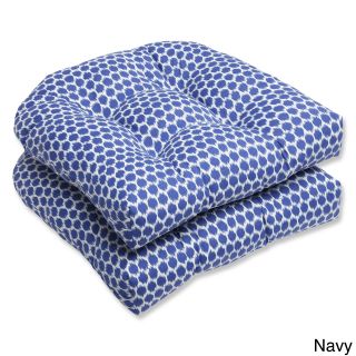 Pillow Perfect Seeing Spots Wicker Seat Outdoor Cushions (set Of 2)
