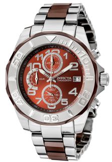 Invicta 1249  Watches,Mens Pro Diver Chronograph Shiny Brown Dial Two Tone & Ceramic, Chronograph Invicta Quartz Watches