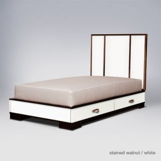 ducduc Morgan Bed MorgTB/MorgFB Size Full, Wood Finish White/Stained Walnut