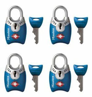 Master Lock 4689Q TSA Accepted Padlocks with Keys 4 Pack (Colors May Vary)    