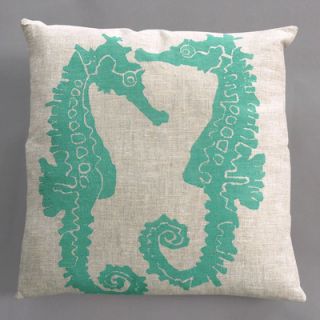 Dermond Peterson Seahorse Pillow SEAXX35000 Color Turquoise / Natural