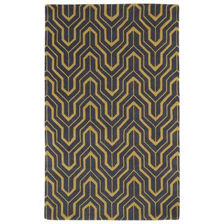 Hand tufted Cosmopolitan Gold/ Charcoal Wool Rug (2 X 3)