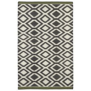 Flatweave Tribeca Grey Geo Wool Rug (2 X 3)