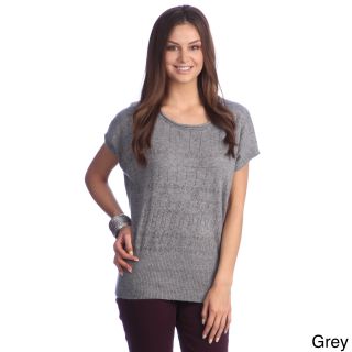 365 Apparel Hadari Womens Open knit Short Sleeve Sweater Grey Size S (4  6)