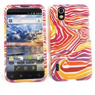 For Lg Marquee / Ignite Ls 855 Red Orange Purple Zebra Matte Texture Case Accessories Cell Phones & Accessories