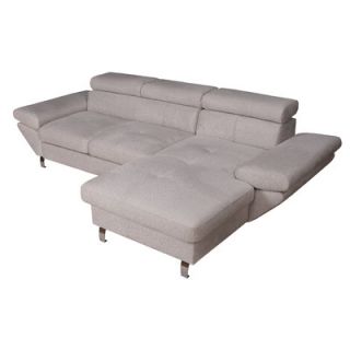 Eurosace Luxury Stone Sectional Sofa with Chaise Lounge   Italian Fabric STNF