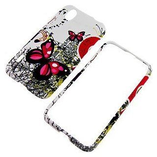 Two Pink Butterflies Text Protector Case for LG Marquee LS855 Cell Phones & Accessories