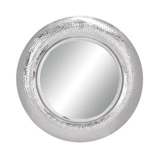 Circular Glossy Metal Framed Mirror