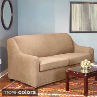 Sure Fit Stretch Pearson Full 3 piece Sleeper Sofa Slipcover