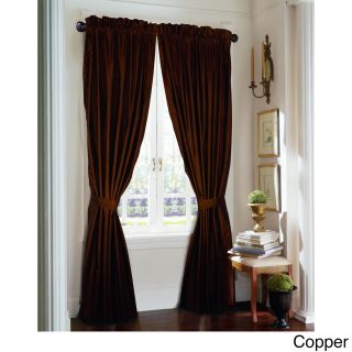Rose Tree Rose Tree Majesty Faux Silk 84 Inch Curtain Panel Pair Brown Size 50 X 84