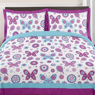Sweet Jojo Designs Sweet Jojo Designs Spring Garden 3 piece Full/queen Comforter Set Blue Size Full  Queen