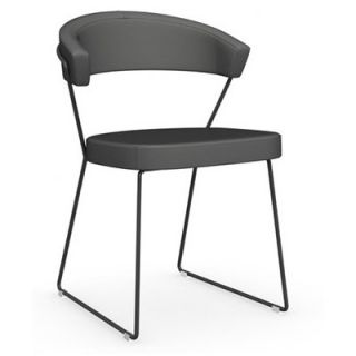 Calligaris New York Sled Base Chair CS/1022 Upholstery Taupe, Finish Black 