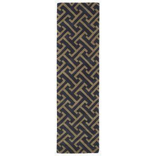 Cosmopolitan Charcoal/brown Hand tufted Wool Rug (23 X 8)