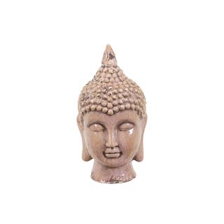 Brown Ceramic Buddha Head