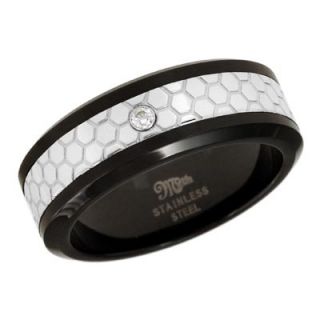solitaire wedding band in two tone stainless steel orig $ 79 00 now