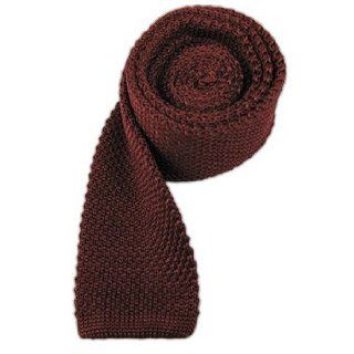 100% Silk Knit Burgundy Skinny Tie at  Mens Clothing store