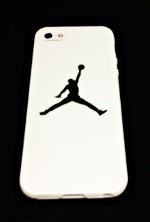 NEW IPHONE 5 MICHAEL JORDAN JUMPMAN LOGO SILICONE CASE COVER WHITE / BLACK Cell Phones & Accessories