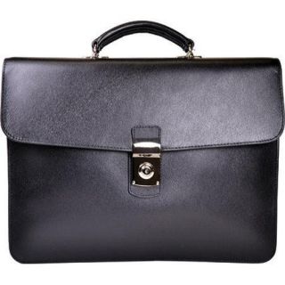 Royce Leather Kensington Double Gusset Briefcase Black