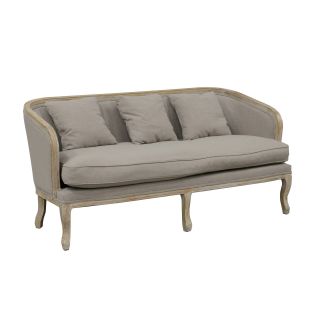 Marlyn Light Grey Linen Curved Settee