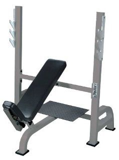York Barbell STS Olympic Incline Bench with Gun racks   Silver  Adjustable Weight Benches  Sports & Outdoors