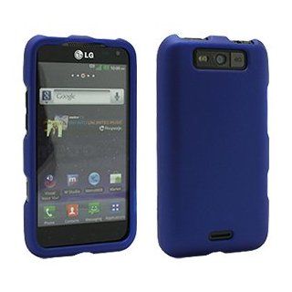 Blue Rubberized SnapOn Hard Case Cover for LG Connect 4G MS840 Cell Phones & Accessories