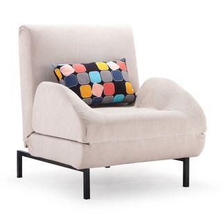 Grey Fabric Steel Arm Chair Sleeper