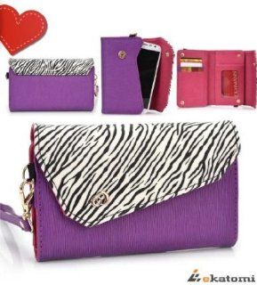 ZEBRA & PURPLE  LG Mach LS860 Universal Phone Case with Card & Cash Holder   Women's Wallet Wrist let & Shoulder Beauty
