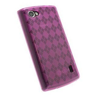 Pink Check TPU Protector Case For LG Optimus M+ MS695 Cell Phones & Accessories