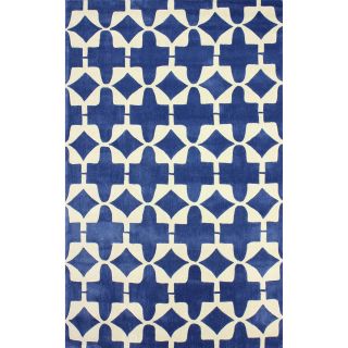 Nuloom Handmade Links Trellis Polyester Blue Rug (76 X 96)