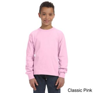 Fruit Of The Loom Fruit Of The Loom Youth Heavy Cotton Hd Long Sleeve T shirt Pink Size L (14 16)