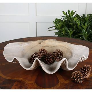 Antique White Clam Shell Bowl