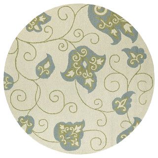 Zoe Whimsy Ivory Hand Tufted Wool Rug (79 Round)